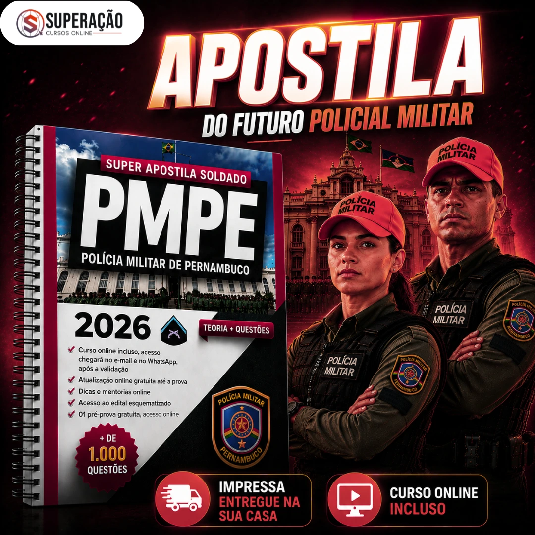 Soldado PMPE 2026 — apostila física + curso online