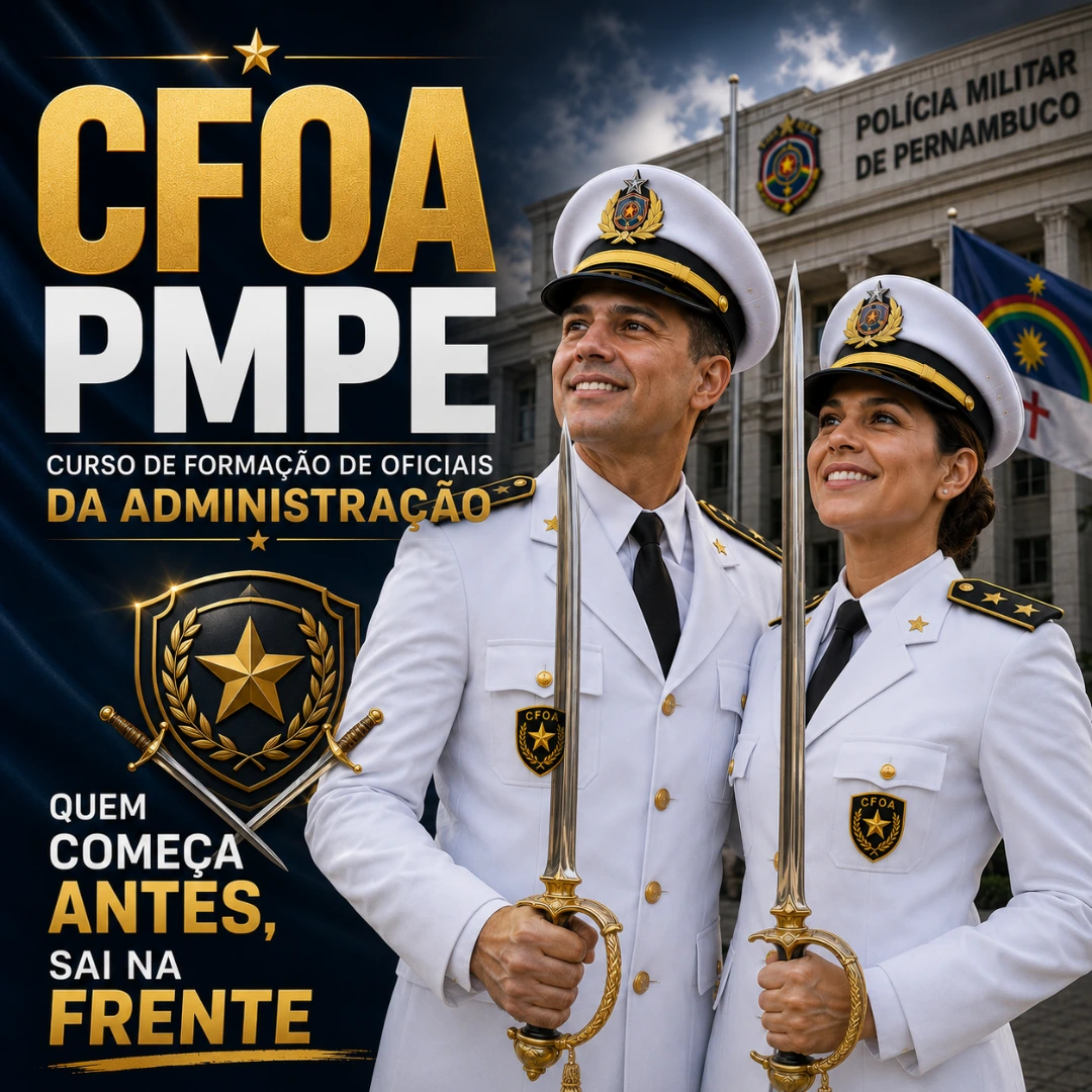 CFOA PMPE 2026/2027 — 2 apostilas físicas + curso online